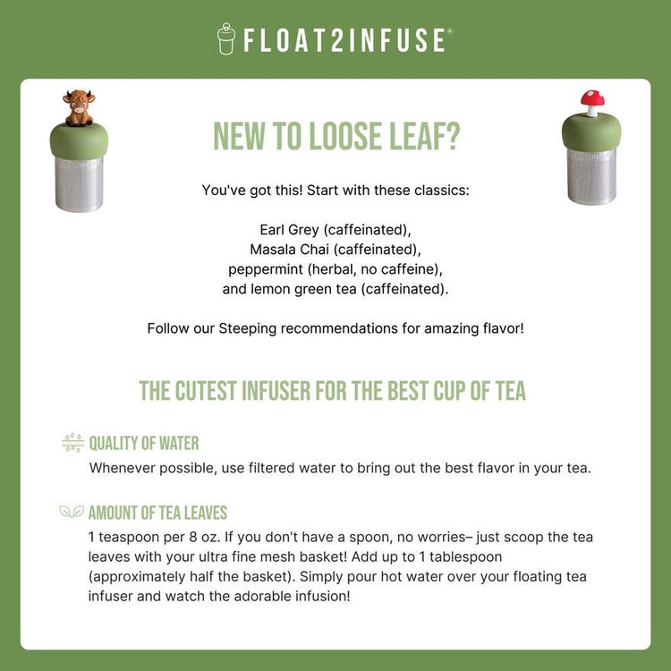 Well Read Woman |Floating Tea Infuser |Green Base |Colorful
