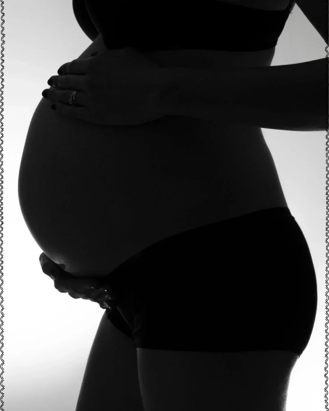 Pregnant woman in silhouette